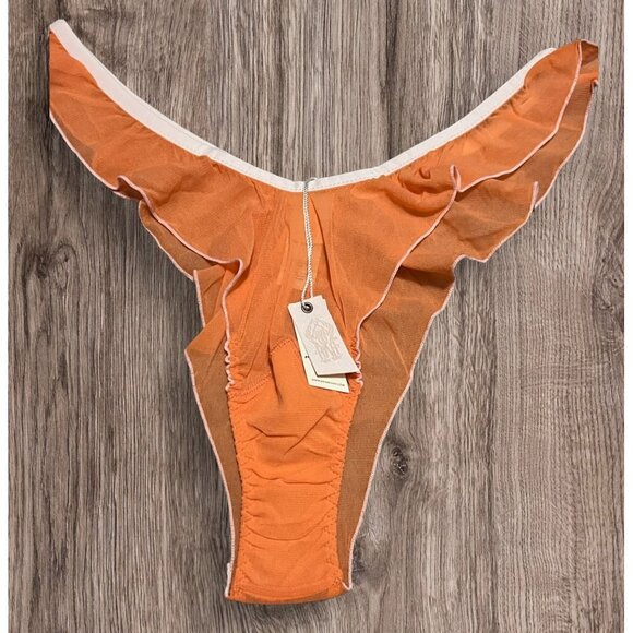 Free People We Are HAH Fly Girl Mesh Panties Sz Large Womens Tangerine Orange Th - Picture 4 of 6